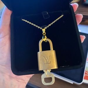 LV gold lock necklace